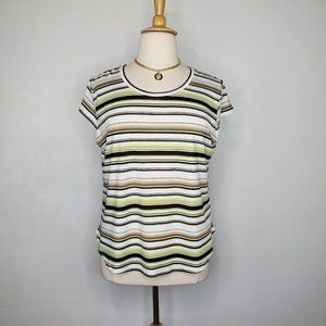 Nue Options Striped Pullover Cap Sleeve Top Size XXL